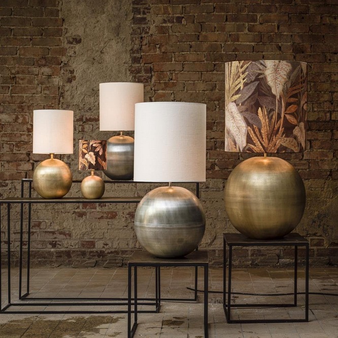 Lampy kule stołowe Globe z abażurami Celine